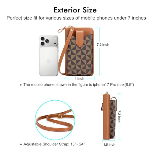 Image of Peacocktion RFID Crossbody Wallet Purse for Women Small Travel Cell Phone Purses Trendy Vegan Leather Bags with Card Slots