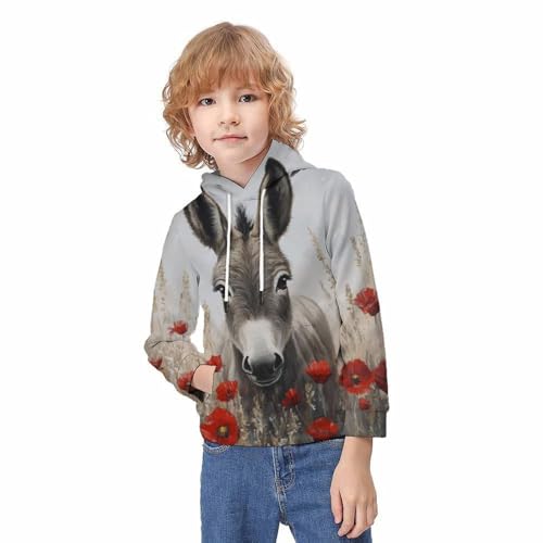Sweat à capuche 3D enfants anti-décoloration pull original ado 13-15 ans