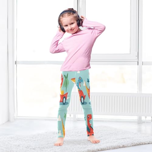 Toddler Girls Leggings Printed Yoga Pants Leggings Red Car Dinosaurs for Kids4