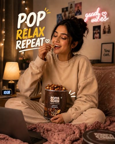 Image of POPPACORN Gourmet Popcorn, Tin Pack (150g, Choco Crunch)