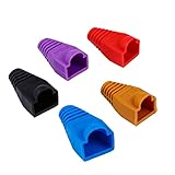HOMSFOU 100個 Rj45保護スリーブ 導かれた ケーブル ジャンクション コネクタ ワイヤーストリッパー電気 コード 通信網 ギガビット ネットワークテスター 半田 出口 プラスチック