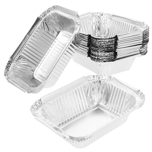 AKOOSY 50個 使い捨てアルミホイル製バーベキュードリップパン 耐高温 冷凍対応テイクアウト用食品容器 パーティーやピクニックに