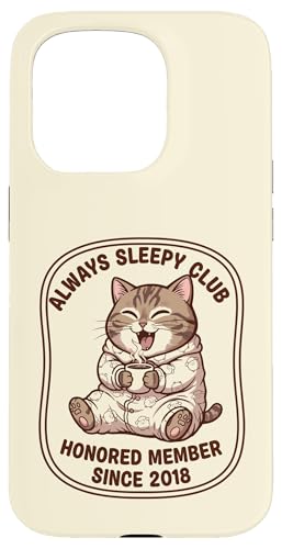 Always Sleepy Club �L�D�� �p�W���} �R�[�q�[ �ӑĂȃ��[���A �X�}�z�P�[�X iPhone 15 Pro �p