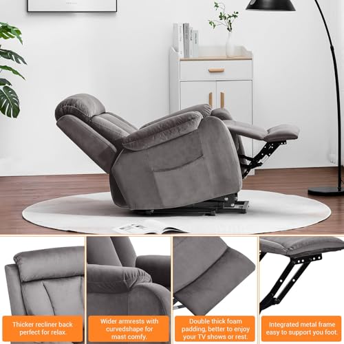 Sillón con función eléctrica de levantamiento cuero eléctrico miniatura 3