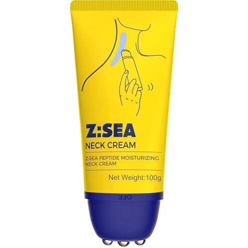 Z:SEA Neck Firming Cream with Roller, Tightening and Lifting Neck & Chest Cream for Crepey Skin...