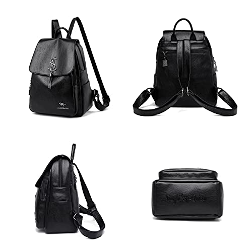 Dames mode rugzak college rugzak portemonnee PU lederen tassen casual rugzakken - Image 3