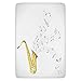 Produktbild Bathroom Bath Rug Kitchen Floor Mat Carpet,Jazz Music Decor,Illustration of Wavy Music Tune from Saxophone Solo Party Beat Fun Art Home Decor,Golden White,Flannel Microfiber Non-slip Soft Absorbent