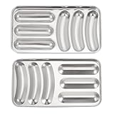 DEARMAMY 304 Stainless Steel Sausage Mold for Hot Dogs and Food, Rectangular Baking Pan Kitchen Utensil