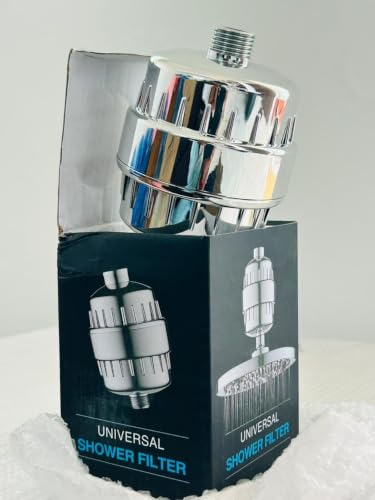 Image of Universal Shower Filter for Hard Water | 15 Stage Water Purifier Filter | Reduces Chlorine & Impurities | Improves Hair & Skin | Universal 1 /2 Inch Shower Head Filter