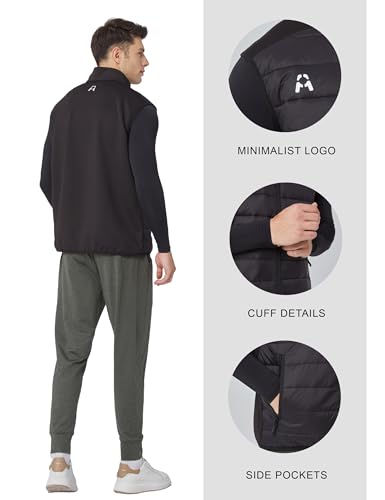 Image of 1a1a Men's Puffer Vest Winter Padded Sleeveless Quilted Jackets for Outdoor Sleeveless Casual Work Travel