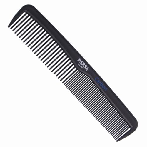 PARSA Beauty Peigne professionnel en carbone – Pour tous les types de cheveux – Peigne cheveux en carbone résistant à la chaleur – Pour soins des cheveux et de...