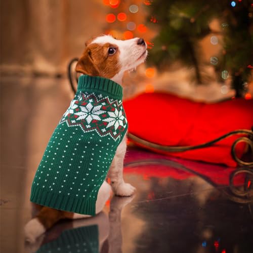 Pullover Mittelgroße Hunde, Weich Hundepullover Strick Weihnachtsanzug Hundepullover Dachshund mit Bauchschutz Niedlich Pullover Der Gern Getragen Wird Bei Der Kälte, Grün M