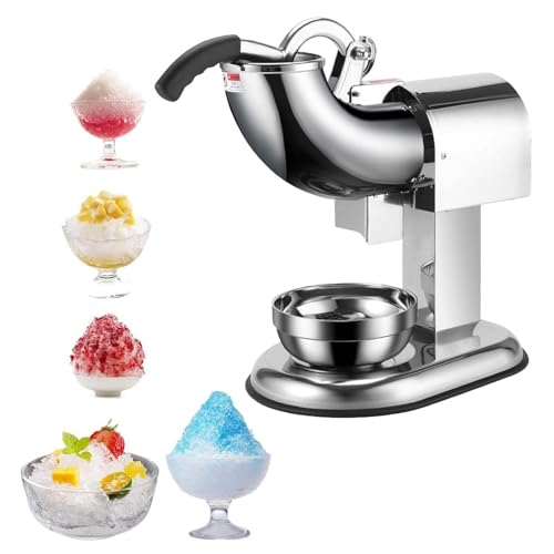 Tritaghiaccio Elettrico Da Banco A Doppia Lama, 100 Kg/H, Macchina Per Granita Per Cocktail, Mojito, Frullati, Capacità 1200 G, Secchiello Per Ghiaccio, Tritaghiaccio In Acciaio Inox,4blades