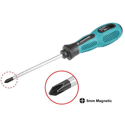 Image of uxcell #1 Phillips Screwdriver 4 Inch Round Shaft Non Slip Comfortable Handle