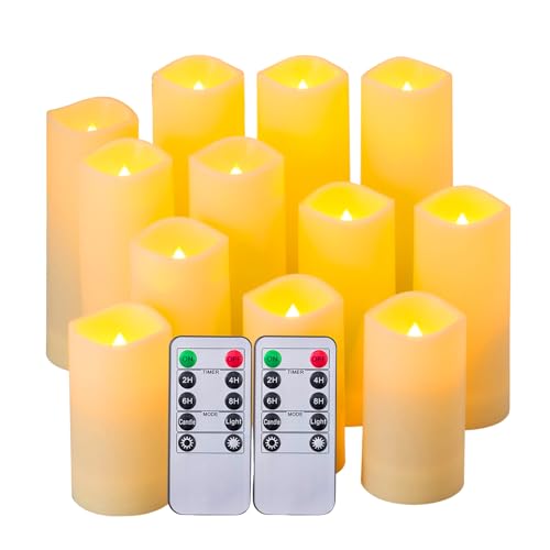 Metaku Flameless Candles — Set of 12 (Ivory, Remote)