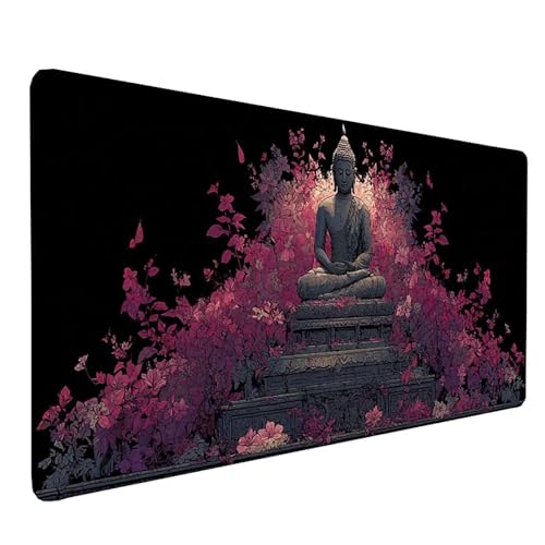 Tapis de Souris XXL Rose 150x80cm Idée Cadeau Femme Élégant pour Aménagement Bureau PC