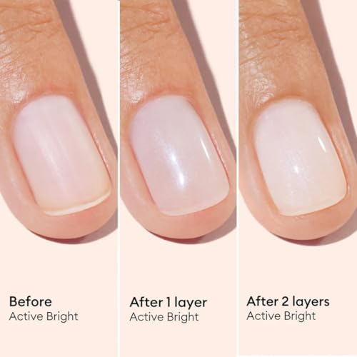 MANUCURIST Active Bright Nagellack Nagelpflege & Nagelweicher Bio-basiert - Extra starker Nagelhärter brüchige Nägel mit Farbe, weißer Nagellack - Aufhellender Nail Polish - Nagelpflegeprodukte