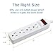 J.VOLT 4 Outlet Power Strip, 15A 125V 1875W, 90 Joules, 20-Inch Short Cord with Flat Plug, Small Power Strip Surge Protector, ETL Listed