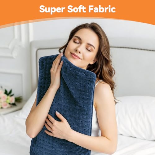 Image of Heating Pad for Back Pain, 17 inchx33 inch Electric Heat Pad with 9 Heat Levels & 4 Auto-Off Timers, Portable Heating Pad for Period Cramps, Shoulder, Neck, Machine Washable, Gifts for Women Men, Blue