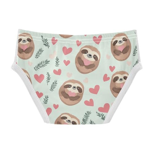 Wusikd Cute Sloths Pink Hearts Leaves Boys' Underwear Cotton Boys Briefs Soft Toddler Underwear 2T2