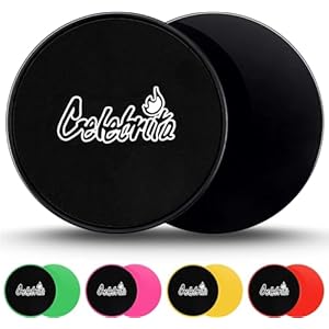 Celebrita Pair of Gliding Discs Core Sliders Ab, Back, Hip, and Leg Exercise Gear for Gym, Home, Yoga, Pilates | Strengthen Abdomen, Burn Fat, Improve Balance