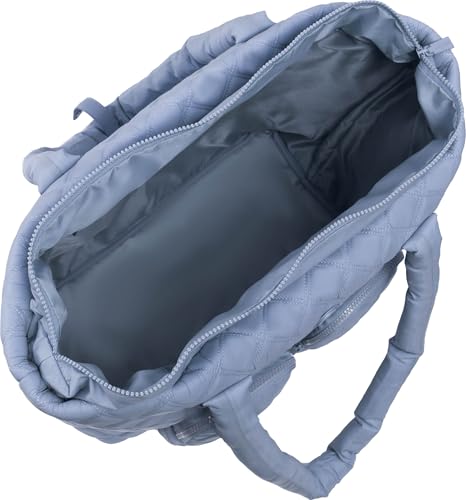 Joan & David 21 Inch Diamond Quilted Puffer Nylon Travel Workbook Tote (Denim)3