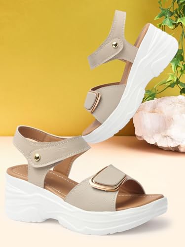 Image of LENSBURY Women Stylish Slippers Wedges I Flat Slip on Sandals I Stylish and Casual for Everyday use I Comfortable & Lightweight for Girls & Ladies LJOJO56