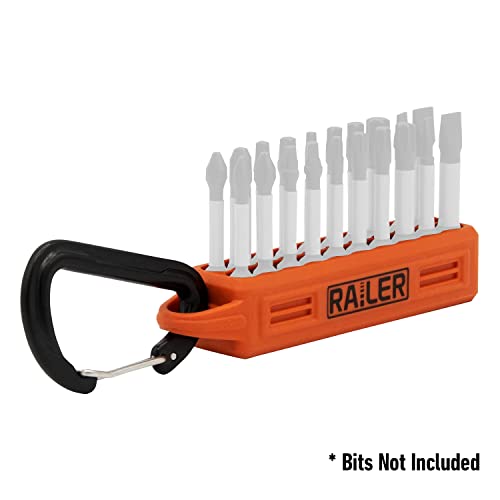 20 Hole Bit Holder Storage Organizer Set with Carabiner Belt Clips by Railer - Used condition - Image 3