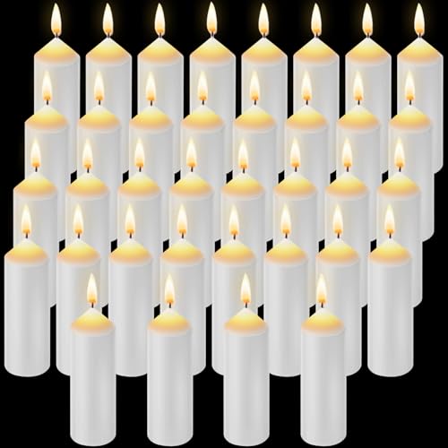 Threlaco 36 Pack 9-Hour Emergency Candles Long Burning Survival Candles Compatible with Lantern for Outdoor Camping Power Outage Emergency Survival Preparedness (Lantern Not Included)