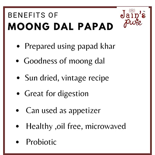 Image of JAIN'S PURE MOONG SPECIAL PAPAD 200 GM- | Ready to Cook Papad (Pack of 2)