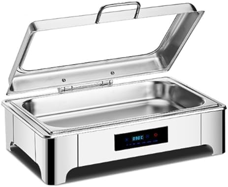 Servidor de buffet eléctrico con bandejas y tapas aisladas, mantiene la comida caliente para fiestas, reuniones, eventos, ideal para entretenimiento