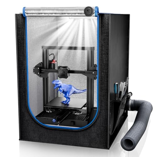 3D Printer Enclosure with Ventilation Kit, LED Light,Thermo-Hygrometer, Premium Fireproof Dustproof Tent Constant Temperature Protective Cover for Creality Ender 3 V3 SE/KE/Ender 3/3 Pro/3V2