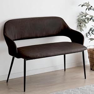 タンスのゲン ベンチ 単品 幅107cm 2人掛け 背もたれ付き ダイニングベンチ ダイニング クッション レザー シンプル 83200009(86734)