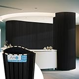 Art3d 2-Pack Acoustic Wood Slat Wall Panel with Roll-Flat Design - 95.3 x 23.8 Inch Sound Absorbing Panels for Living Room Columns Corridor Curved Wall Decor, Blackwood