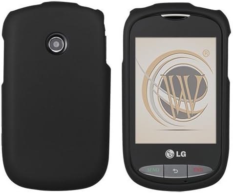 Black Rubberized Protector Case for LG 800G - Retail Packaging - Black