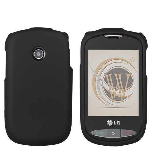 Generic Black Rubberized Protector Case for LG 800G - Retail Packaging - Black