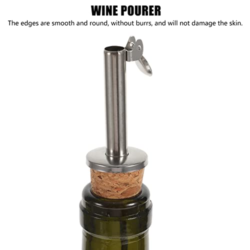 Tofficu Oil Spout 10Pcs Stainless Steel Wine Pourer Liquor Pour Spouts Set Cork Design Wine Bottle Stoppers With Caps For Wine Olive Oil Coffee Vinegar Bottles Pour Spouts #TOP5