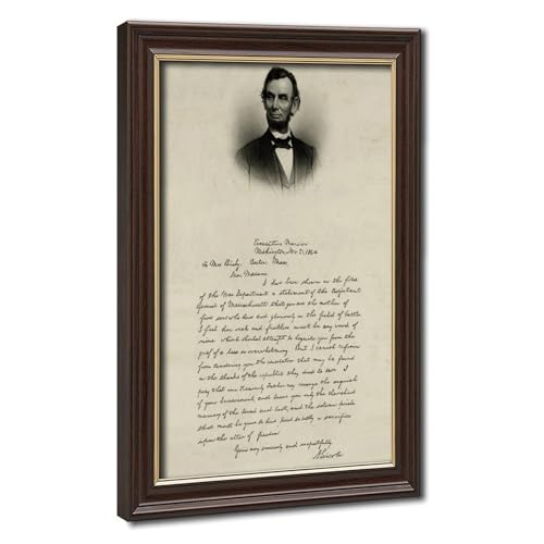 Impression sur toile Lettre de Lincoln Bixby 1891 cadre suspendu 50x75cm
