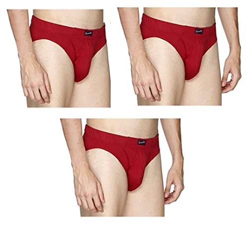 Image of Semantic Men's Solid Cotton Brief Underwear - Pack of 3