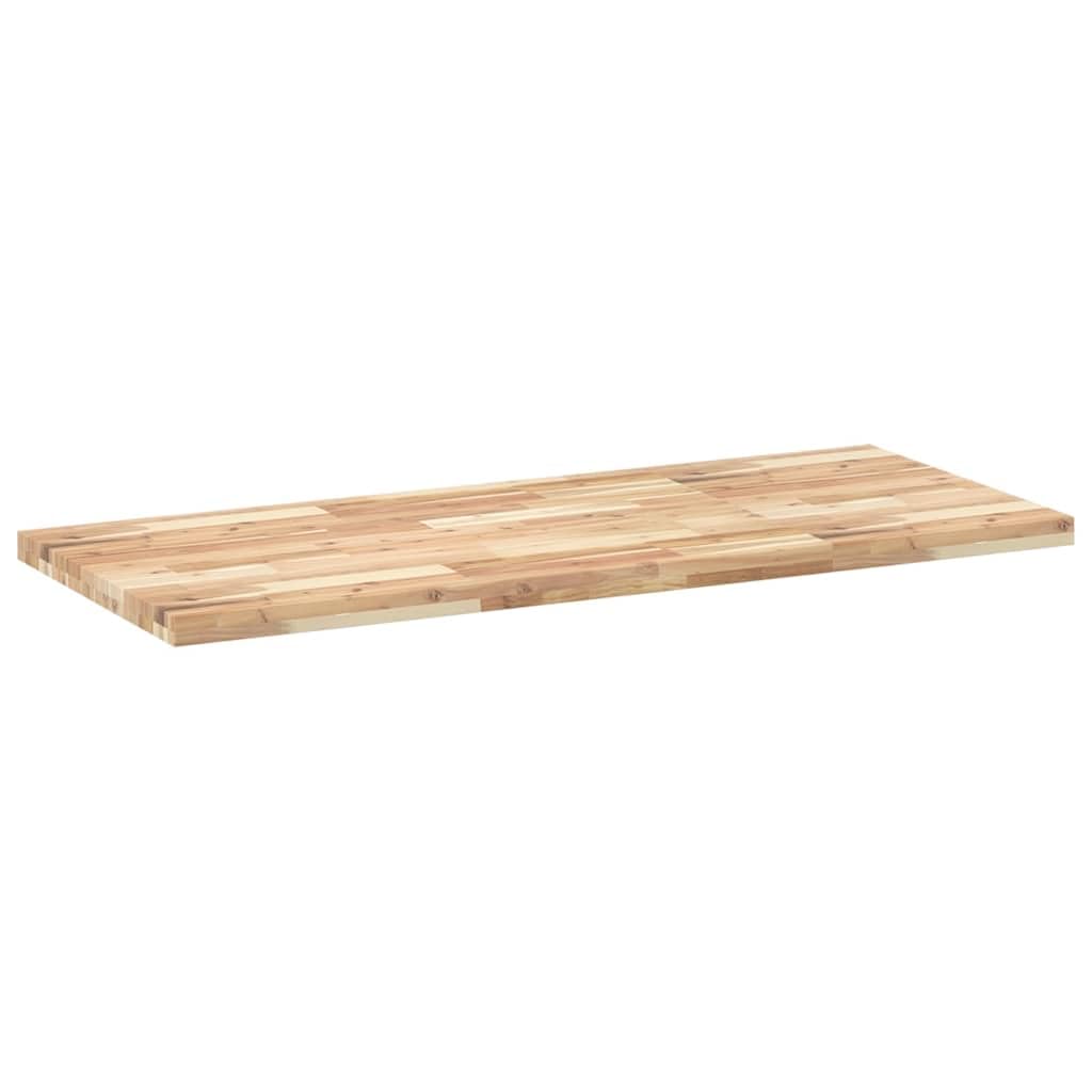 Rechteckige Tischplatte 140x60x4 cm aus massiver Akazie, unbehandelt, geeignet für Esstische, Bistrotische, Couchtische, Küchen, Wohnzimmer, Garten, DIY, Renovierung, Zubehör