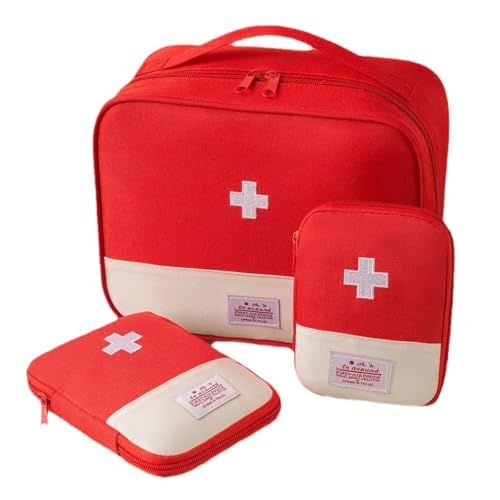 Bolsa de Medicina, Smavles 3 Botiquin Viaje, Botiquín de Primeros Auxilios, Bolsa de Primeros Auxilios Portátil, Bolsa Médico de Emergencia Impermeable, Bolsa Médica Vacio para Viaje, Coche, Hogar