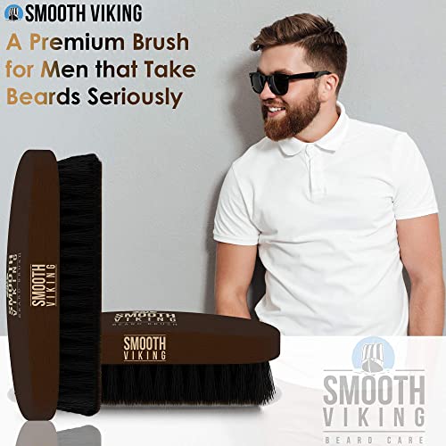 Smooth Viking Beard Brush & Comb Gift Set For Men - Natural Boar Bristle Hair Brush & Wooden Comb - Facial Hair Styling, Grooming & Shaping Tools #TOP5