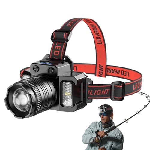 del sensor de movimiento recargable - Flatométrico LED con correa ajustable | Torcha de cabeza Rombeable USB impermeable | Hedlamp brillante ligero para correr | Camping | Senderismo