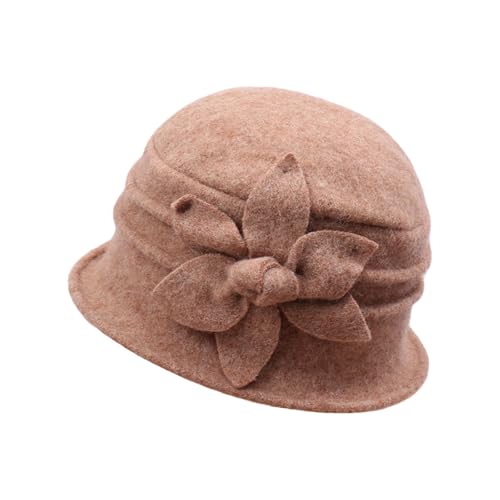 Genérico hombre ancho borde cálido y cortavientos para mujer, estilo cuenca, adornado con flores. Hombre Clásico, caqui, Talla única