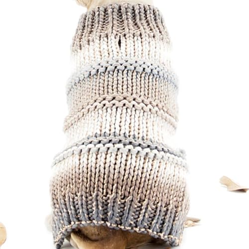Image of Lulala Knitted Turtleneck Dog Sweater, Cat Clothes, Fashion Pet Supplies, Cute Knit Apparel for Small Dogs (Grey, 8 Inch)