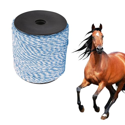 Hilo para Pastor Eléctrico 500m, Cinta 6 Conductores de 2mm Acero Inoxidable, Cuerda para Cerca Eléctrica, Cable Valla Eléctrica para Vacas, Caballos, Ovejas, Accesorios para Cerca Eléctrico