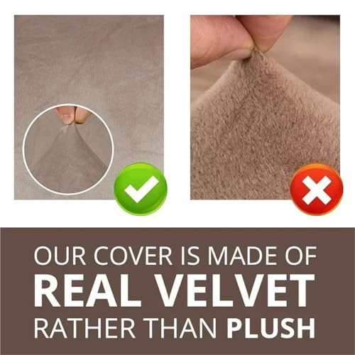 Housse de chaise élastique en velours pour masquer l'usure et protéger le grand dossier - 6