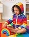 DDSOL Girls Full Zip Hoodie Jacket Rainbow Sweatshirts Kangaroo Pockets Fashion Winter Children Coats Size 5 6 Years