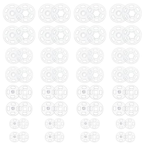 150pcs Invisible Snaps for Sewing, Plastic Buttons Snaps Round Transparent Snap Button Sew On Buttons Clear Sew On Button Clear Sew On Button Press Button Clothing Snaps for Fabric