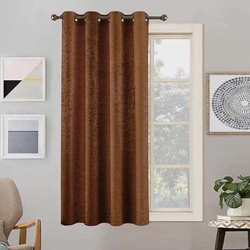 Image of FRESH FROM LOOM Supreme Texture Polyester Padre| Semi Black Out 80% Room Darkening Curtains Screen for Home 5 Feet | (Coffee |1pc| Double Weaved Parda | Eyelet Ring | Window Curtain)